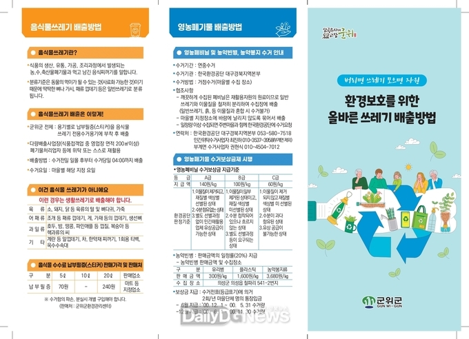 8개 읍면, 군위교육지원청 등 리플릿 3천매 제작·배포