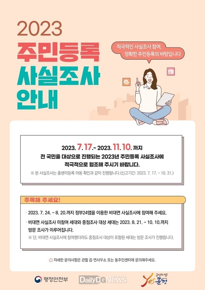 문경시, 2023년 주민등록 사실조사 실시