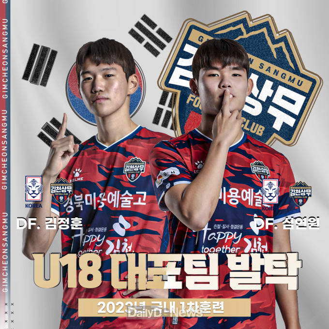 김천상무프로축구단 U18 주전, 심연원‧김정훈 U18 대표팀 발탁