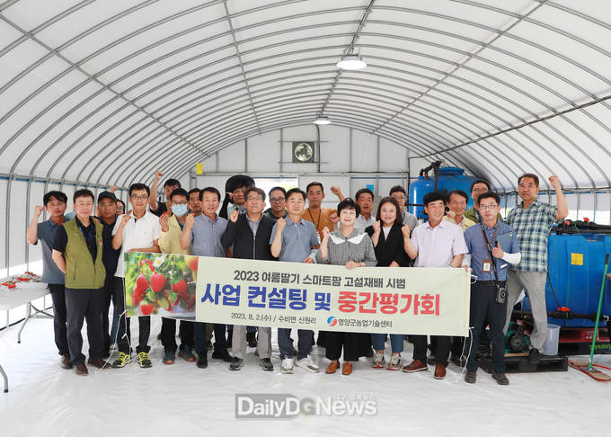 영양군, 여름딸기 스마트팜 고설재배 시범사업 중간평가회