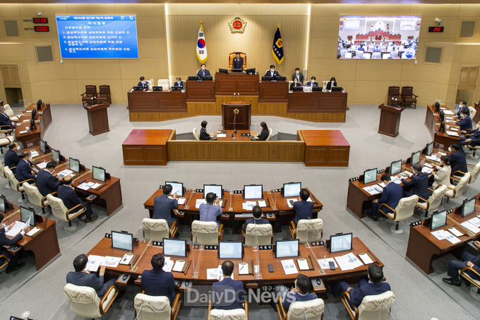 경북도의회 임시회 전경