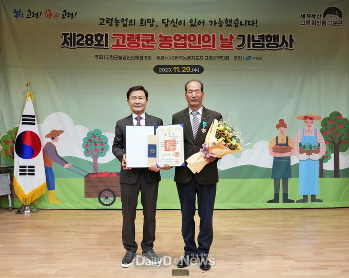 고령군 농촌지도자 김상덕 회장( 사진 오른쪽) 제28회 농업인의 날’산업포장 수상