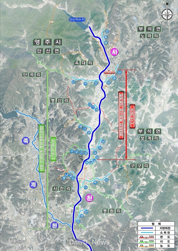 사천 생태하천 복원사업 위치도