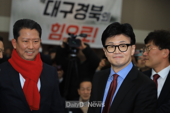 한동훈 국민의힘 비상대책위원장이 2일 국민의힘 대구경북 신년인사회에 참석하고 있다. (사진=이준호 기자)