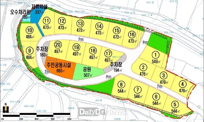 의성군, 리본빌리지 조성 사업 계획도