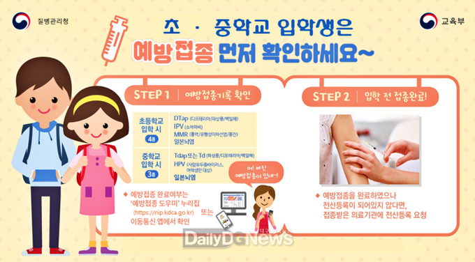 의성군, 초·중학교 입학생 필수예방접종 독려