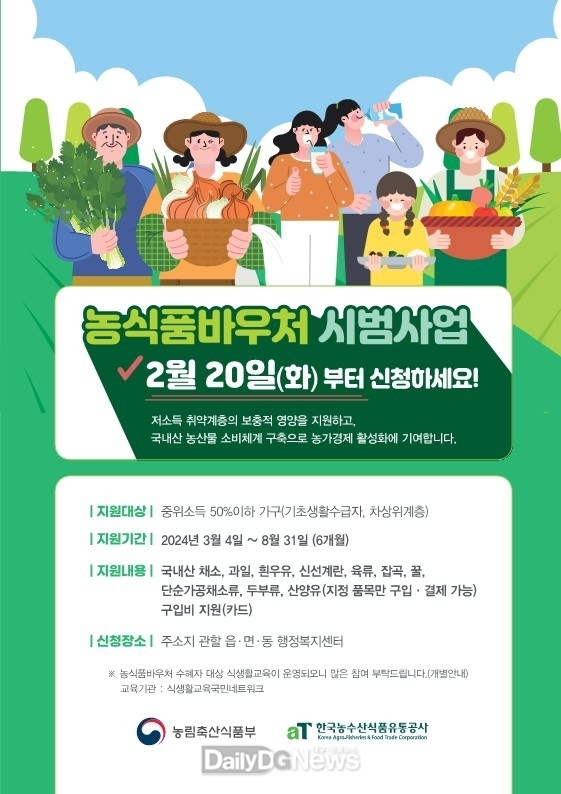 달성군. ‘농식품바우처’ 시범사업 안내문. (사진=달성군 제공)