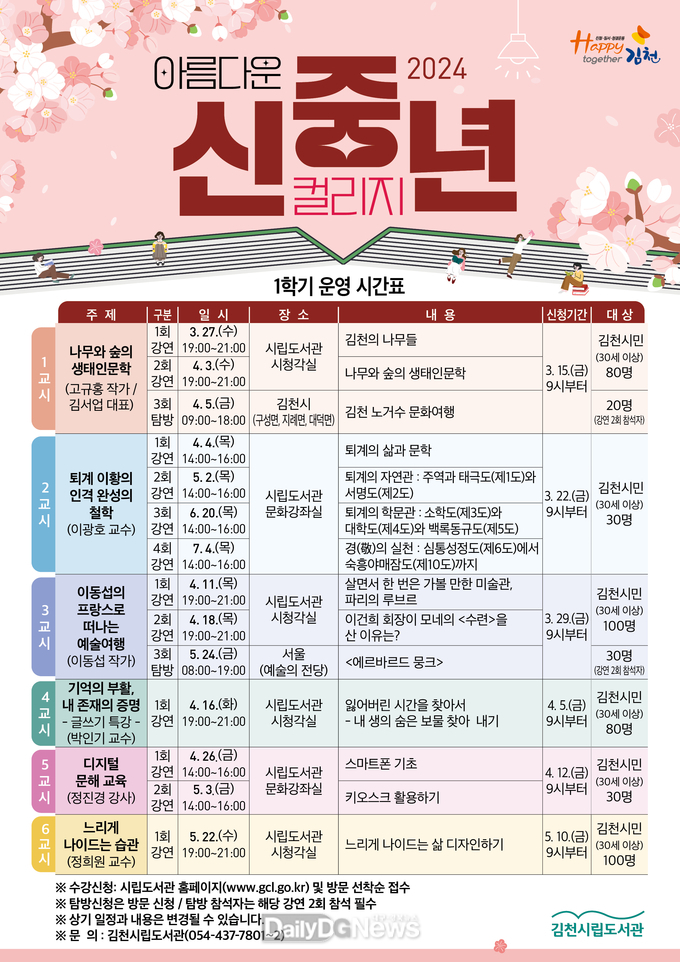 아름다운 신중년 컬리지 1학기 1교시 운영