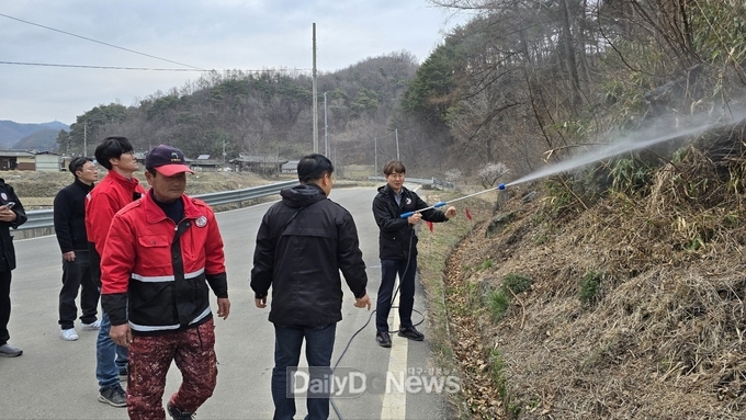 성주군 금수강산면, 전 직원 산불 초기진화 훈련 실시