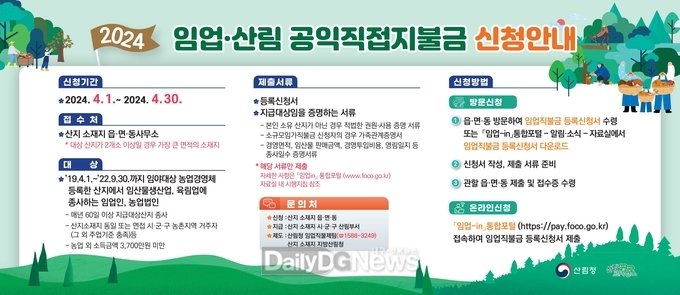 2024년 임업직불금 신청하세요