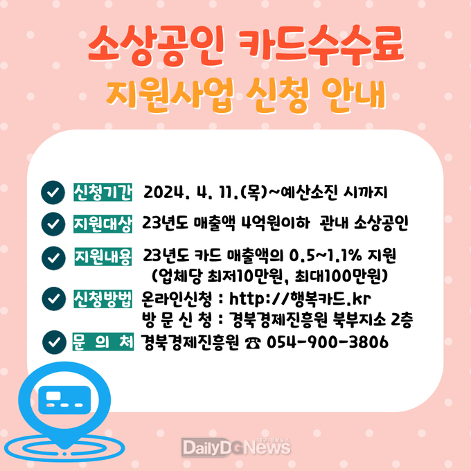 업체당 최저 10만 원, 최대 100만 원까지 지원