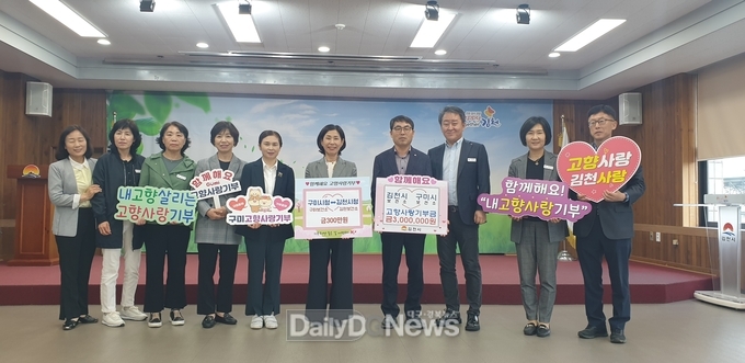 구미시, 김천시와 2년 연속 고향 사랑 상호기부