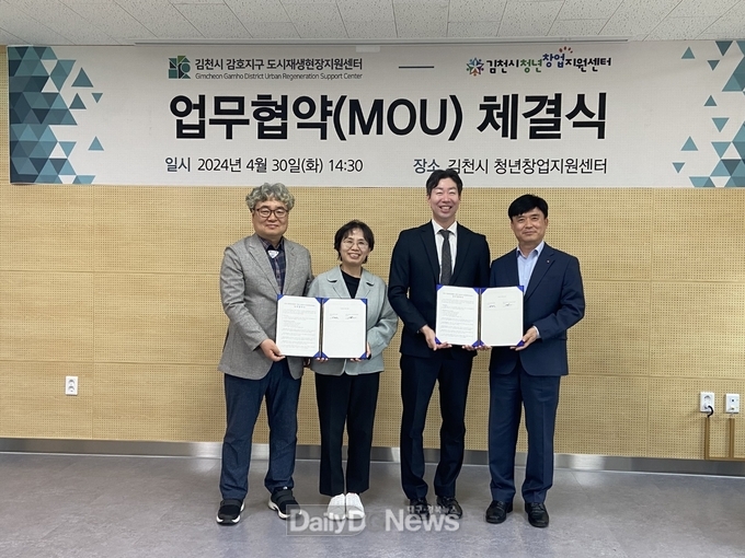 김천시, 청년창업 지원 위한 기관간 업무협약 체결