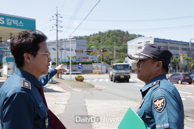 경북경찰청장, 포항남부서 찾아 교통안전시설 개선 현장 점검