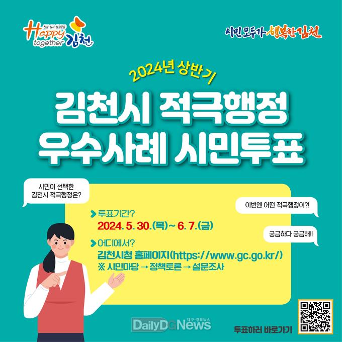 김천시, 적극 행정 우수사례 온라인 시민투표 시행