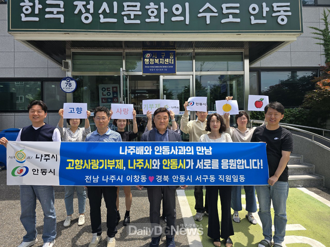 안동 서구동, 나주 이창동과 고향사랑기부제 상호기부