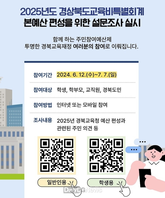 경북교육청, 2025년도 예산 편성 위한 주민 설문조사 실시
