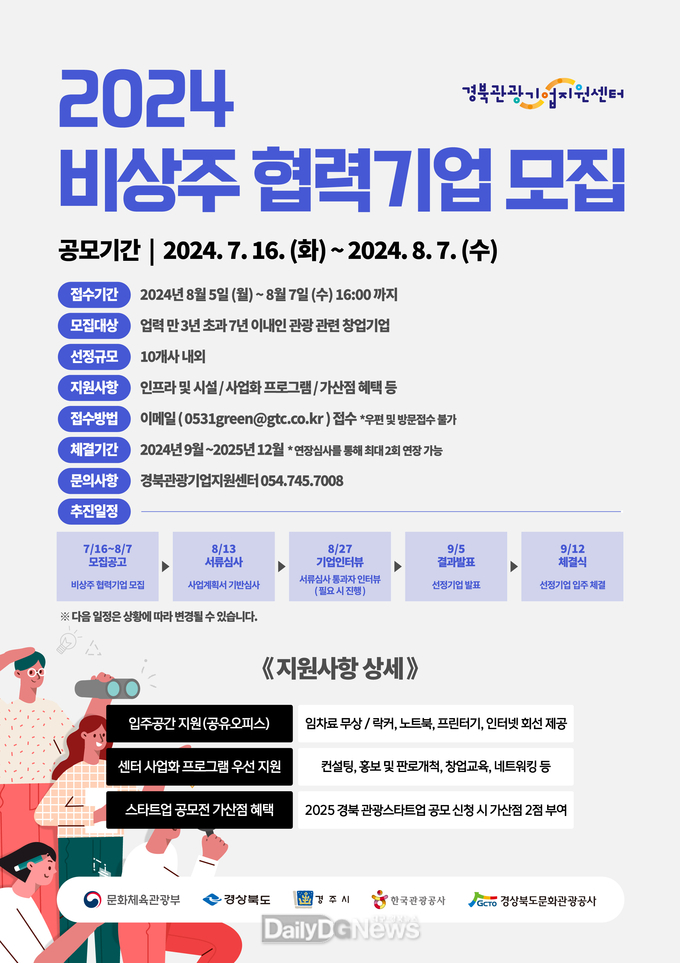 경북관광기업지원센터 ,2024년 비상주 협력기업 모집
