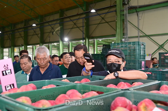 청송군농산물공판장 개장, 2024년산 사과 경매 시작