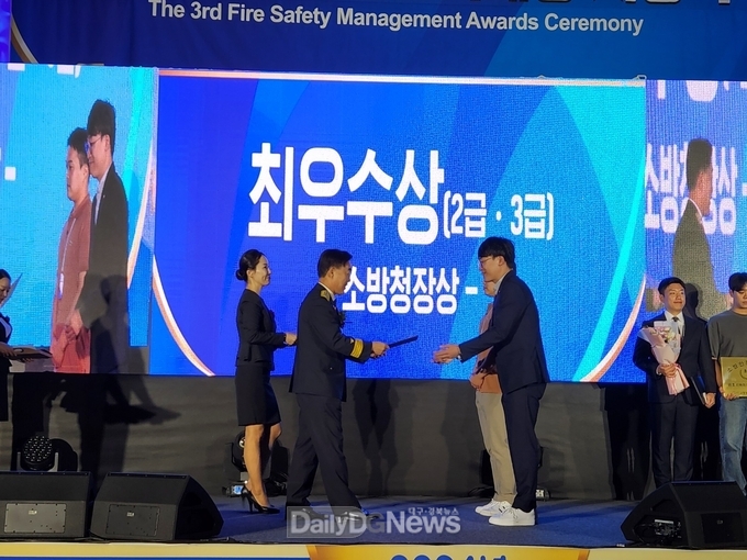 구미 ㈜원익큐엔씨, CJ대한통운 구미지사, ‘제3회 소방안전관리대상’‘최우수상 수상’