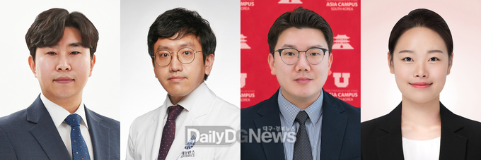 왼쪽부터 계명대 손낙훈 교수(공동교신저자), 연세대 이산 교수(공동교신저자), University of Utah 오재원 교수(공동제1저자), 계명대 권소현 박사과정(공동제1저자). (사진=계명대 제공)