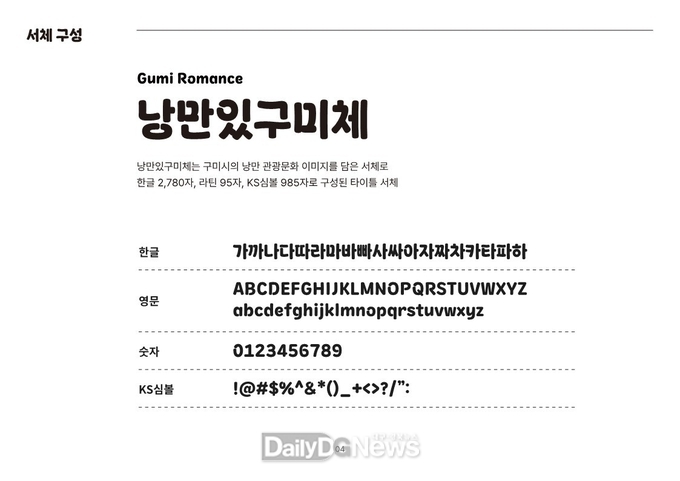 구미시, 도시 정체성 담은 전용서체(3종) 개발·배포
