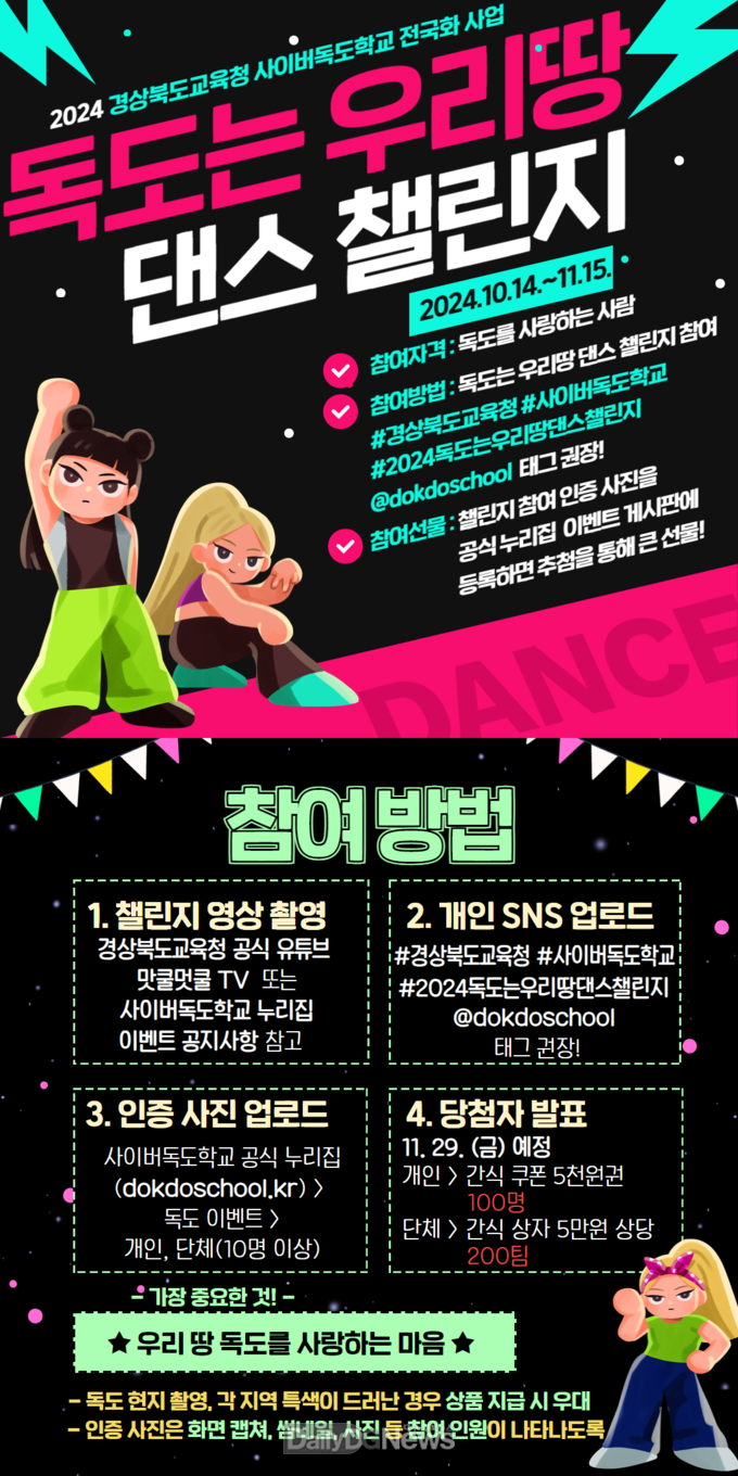 경북교육청, 전 국민 대상 ‘독도는 우리 땅 댄스 챌린지’ 등 실시