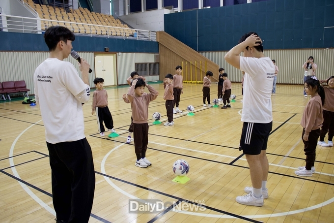 김천상무, 금강사금강유치원 대상 어린이 체육교실 진행