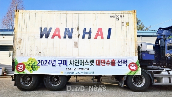 지난해 준공된 포도 수출 선과장에서 첫 수출 선적식 개최
