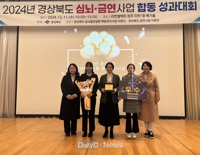 고령군보건소, 경상북도 금연지원서비스사업 2년 연속‘우수 기관상’수상