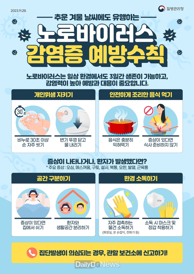 올바른 손씻기, 안전한 식품 섭취 등 감염병 예방 위한 위생수칙 준수