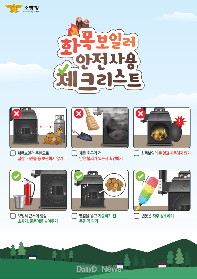 청도소방서, 겨울철 화목보일러 화재 주의 당부