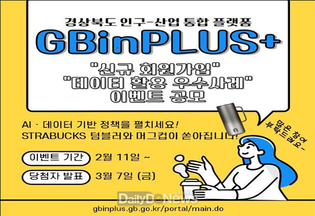 경북도, 도-시군 공동 이용하는 인구-산업 통합플랫폼 GBinPLUS+ 2단계 서비스 개시