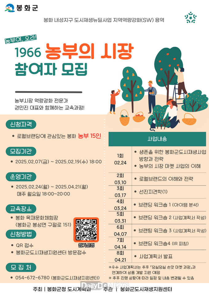 1966 농부의 시장 교육대상자 모집 포스터
