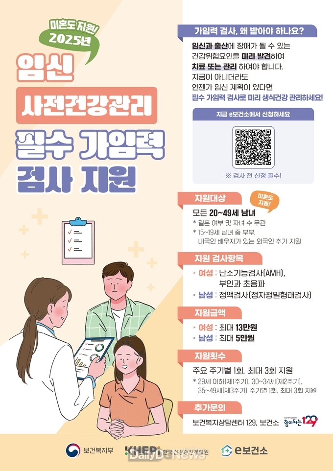 임신 사전건강관리 지원사업 포스터