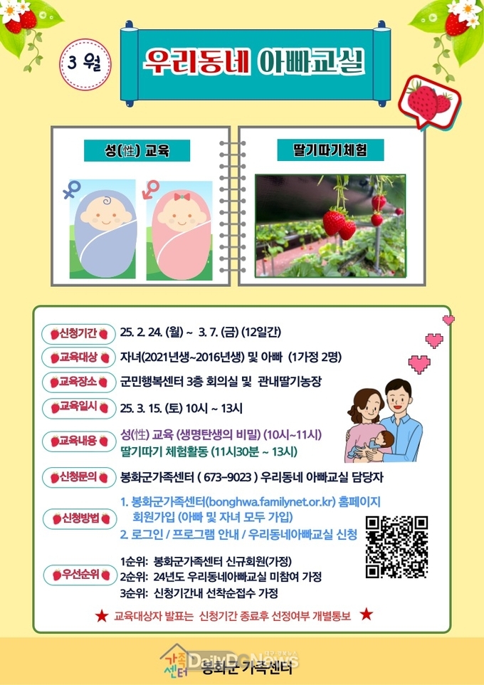  봉화군가족센터, 우리동네 아빠교실 프로그램