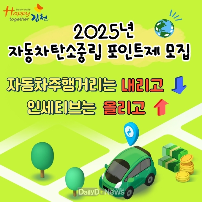 김천시, 자동차 탄소포인트제 참여 차량 500대 모집