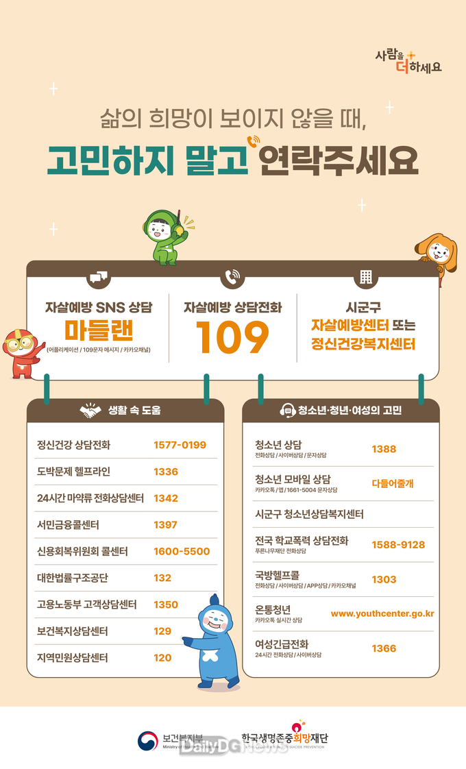 정신건강 상담 확대·생명지킴이 확대 등 맞춤형 관리 체계 추진