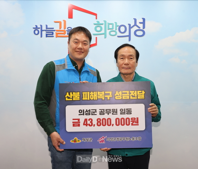 의성군 공무원, 4,380만 원의 성금 기탁
