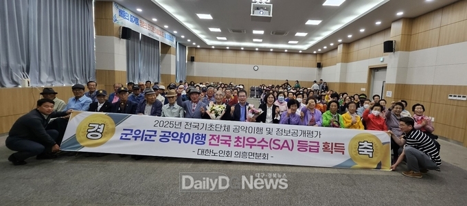 군위군, 공약이행 전국 최우수(SA등급) 선정