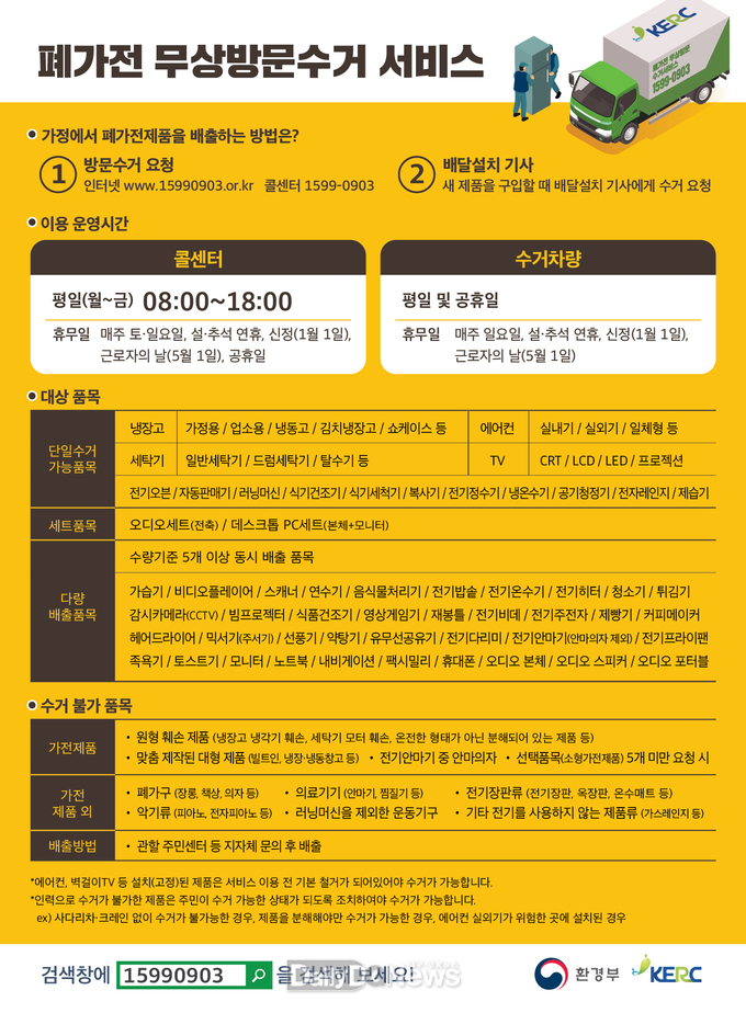 폐가전 무상방문 수거 서비스 홍보포스터