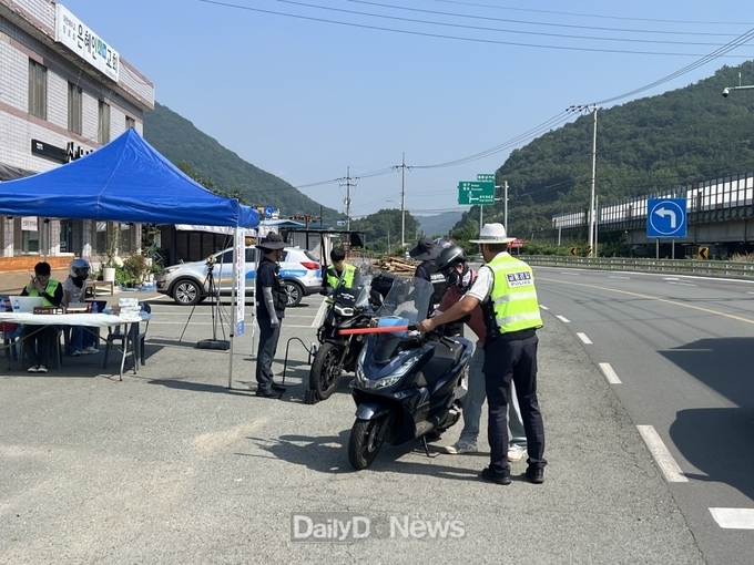 청도서, 유관기관 협업 이륜차 합동단속실시