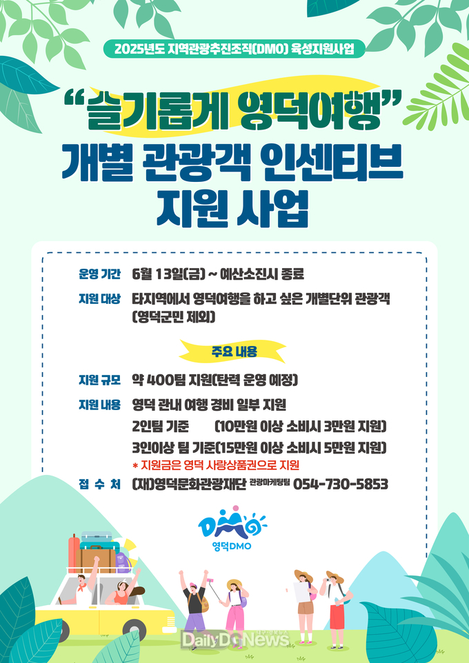 관광객 인센티브 지원사업 슬기롭게 영덕여행 시작