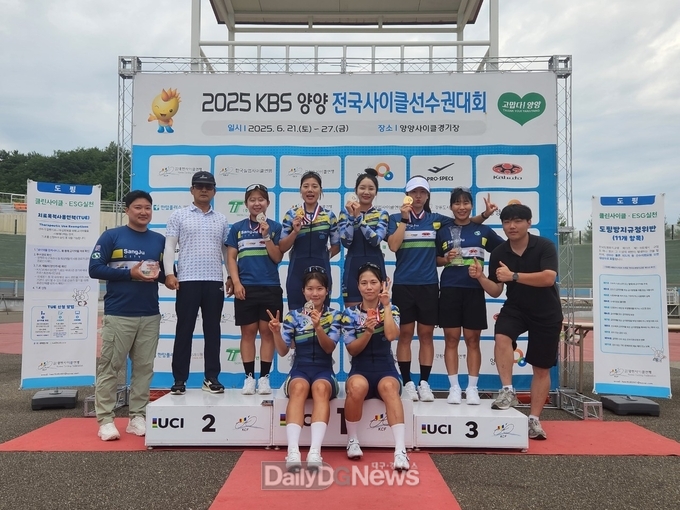 상주시청 여자 사이클팀, 2025 KBS 양양 전국사이클대회 종합 준우승!