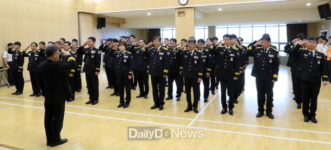 김천소방서, 7월 정기인사에 따른 임용식 개최… 총 41명 전입