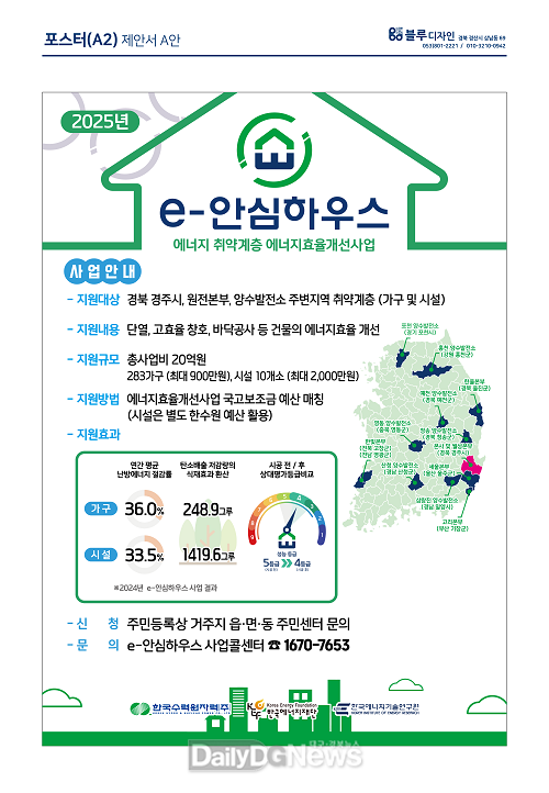 한수원, ‘e-안심하우스’ 에너지효율 개선사업 공모