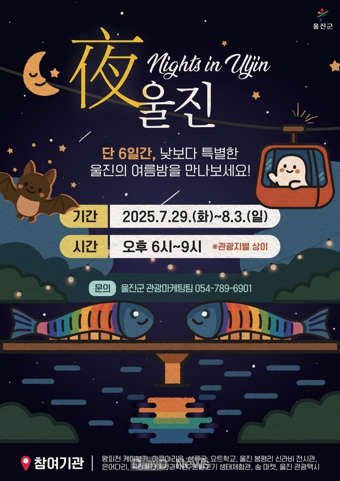 별빛 쏟아지는 야간 관광 프로그램‘야(夜) 울진’ 포스터