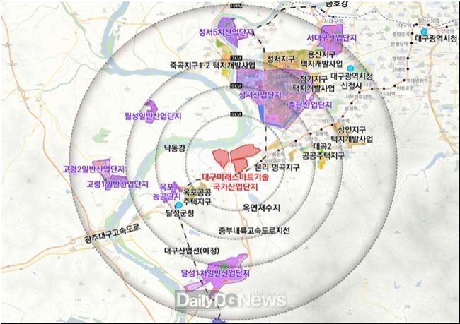 대구시. 대구 미래스마트기술 국가산업단지 위치도. (사진=대구시 제공)