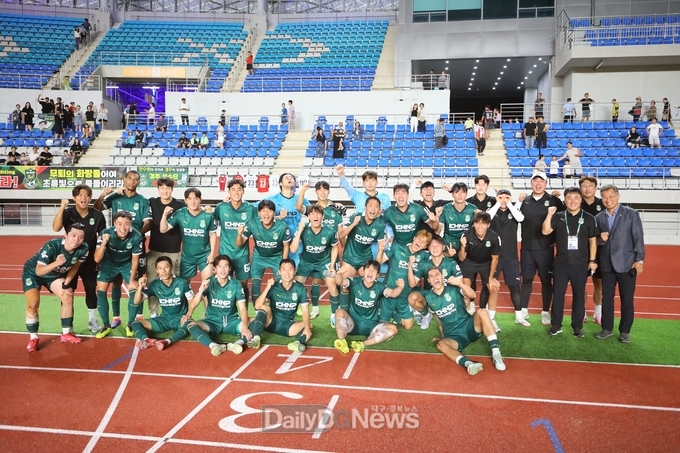 경주한수원축구단, 전반기 승리로 마무리