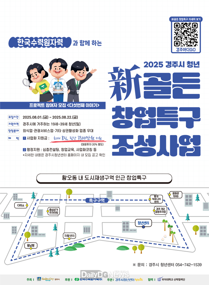 2025년 경주시 청년 『新골든 창업특구 조성사업 5차년도』 참여자(팀) 모집 포스터